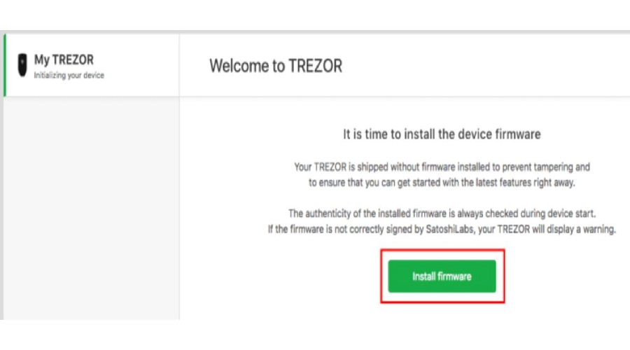 Update Firmware Trezor hardware wallet