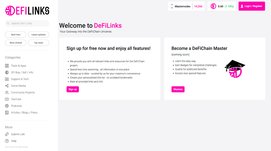 DeFiLinks interface