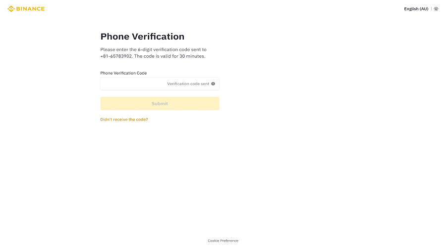 verification code in your phone